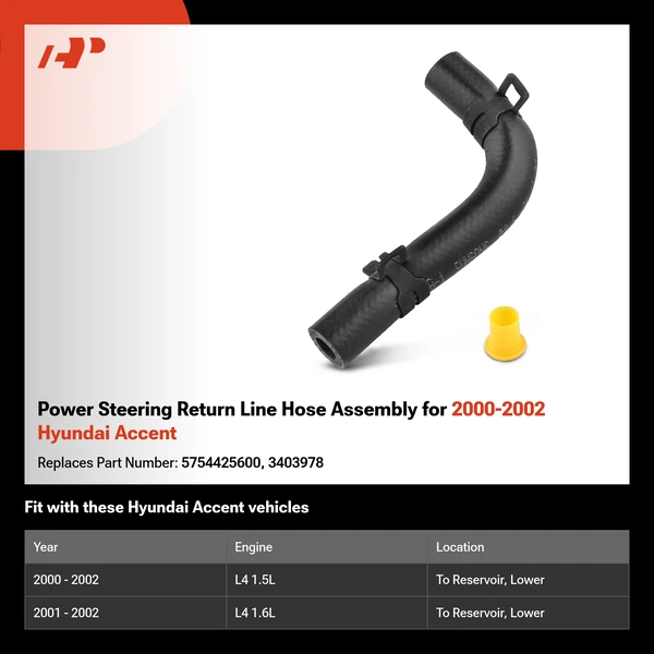 Power Steering Return Line Hose Assembly for 2000-2002 Hyundai Accent