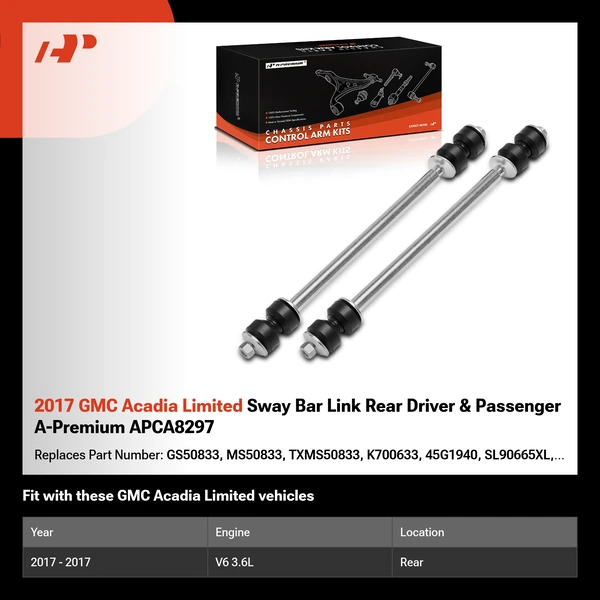 2017 GMC Acadia Limited Sway Bar Link Rear Driver & Passenger A-Premium APCA8297