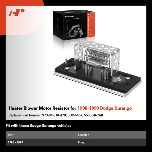 Heater Blower Motor Resistor for 1998-1999 Dodge Durango