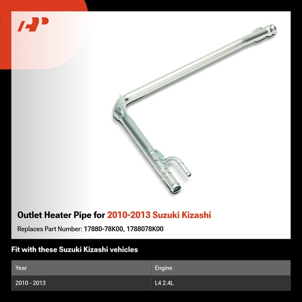 Outlet Heater Pipe for 2010-2013 Suzuki Kizashi