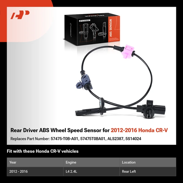 Rear Driver ABS Wheel Speed Sensor for 2012-2016 Honda CR-V