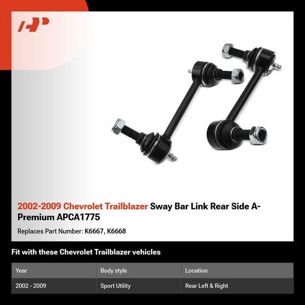 2002-2009 Chevrolet Trailblazer Sway Bar Link Rear Side A-Premium APCA1775
