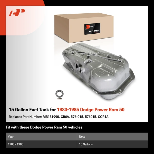 15 Gallon Fuel Tank for 1983-1985 Dodge Power Ram 50