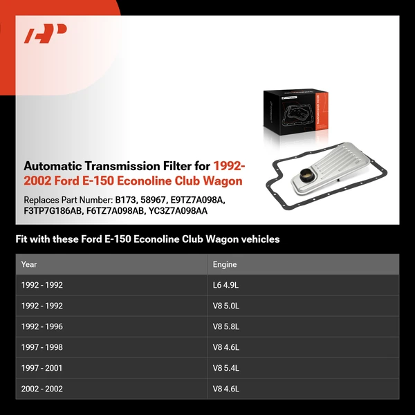 Automatic Transmission Filter for 1992-2002 Ford E-150 Econoline Club Wagon