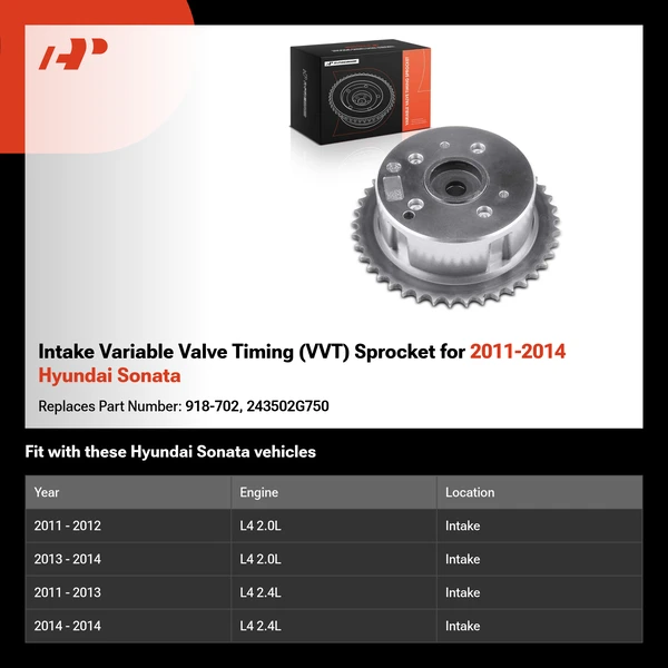 Intake Variable Valve Timing (VVT) Sprocket for 2011-2014 Hyundai Sonata