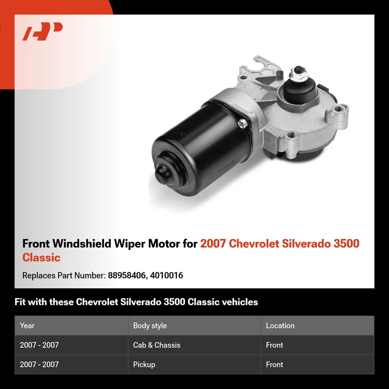 Front Windshield Wiper Motor for 2007 Chevrolet Silverado 3500 Classic