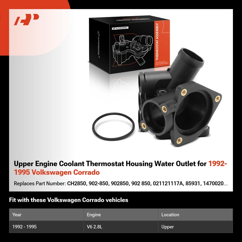 Upper Engine Coolant Thermostat Housing Water Outlet for 1992-1995 Volkswagen Corrado