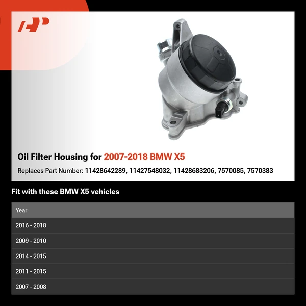 Oil Filter Housing for 2007-2018 BMW X5