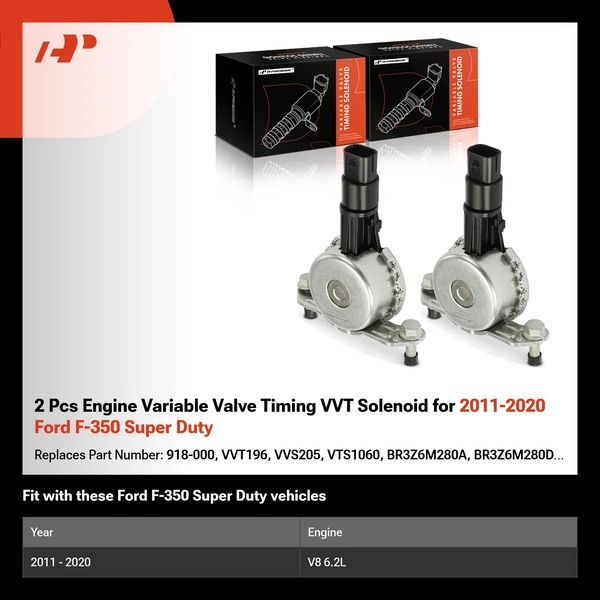 2 Pcs Engine Variable Valve Timing VVT Solenoid for 2011-2020 Ford F-350 Super Duty