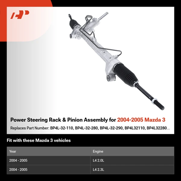 Power Steering Rack & Pinion Assembly for 2004-2005 Mazda 3