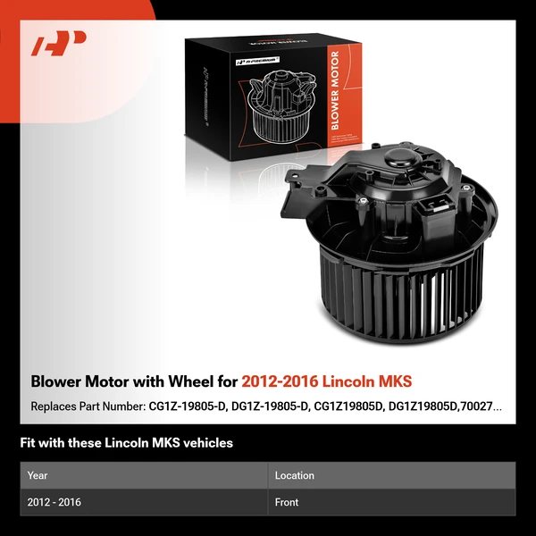 Blower Motor with Wheel for 2012-2016 Lincoln MKS