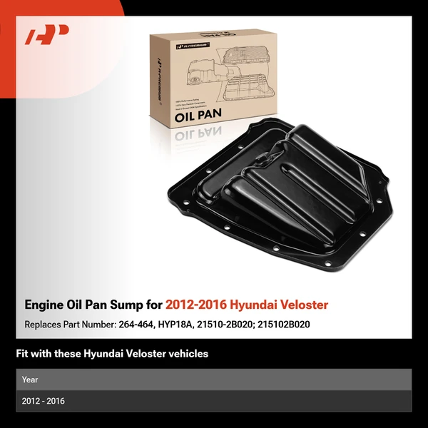 Engine Oil Pan Sump for 2012-2016 Hyundai Veloster