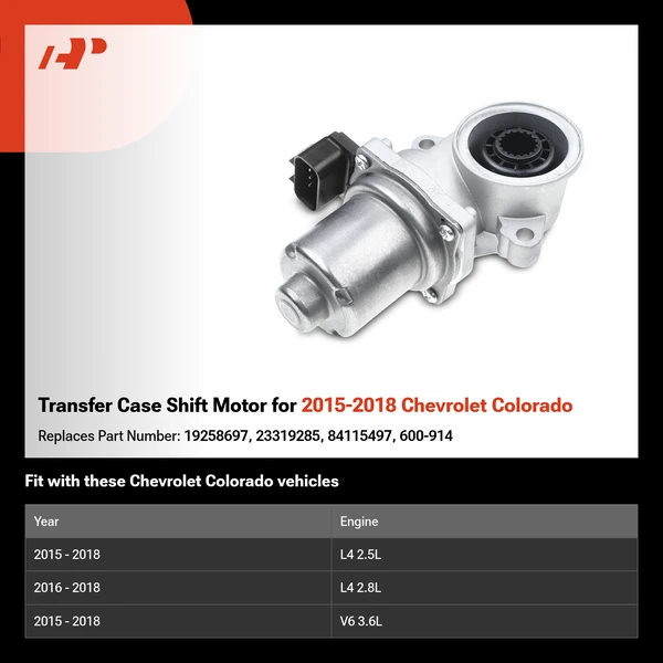Transfer Case Shift Motor for 2015-2018 Chevrolet Colorado