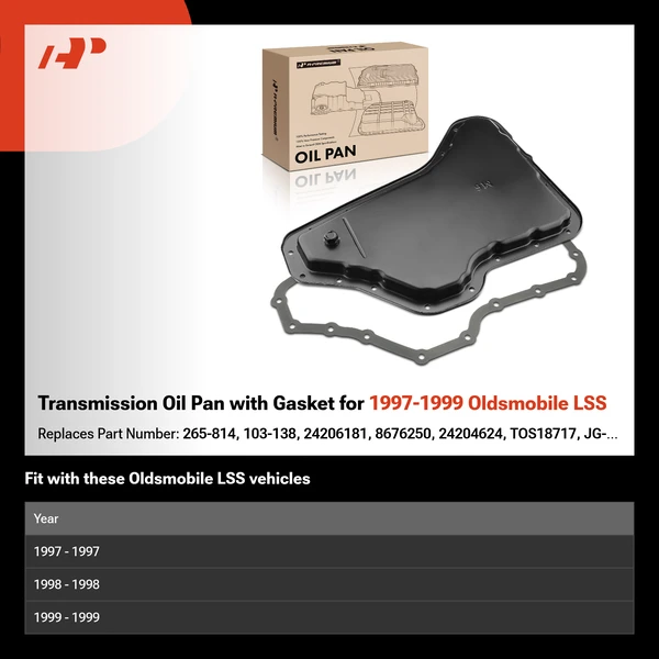 Transmission Oil Pan with Gasket for 1997-1999 Oldsmobile LSS