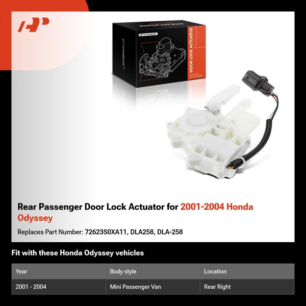 Rear Passenger Door Lock Actuator for 2001-2004 Honda Odyssey