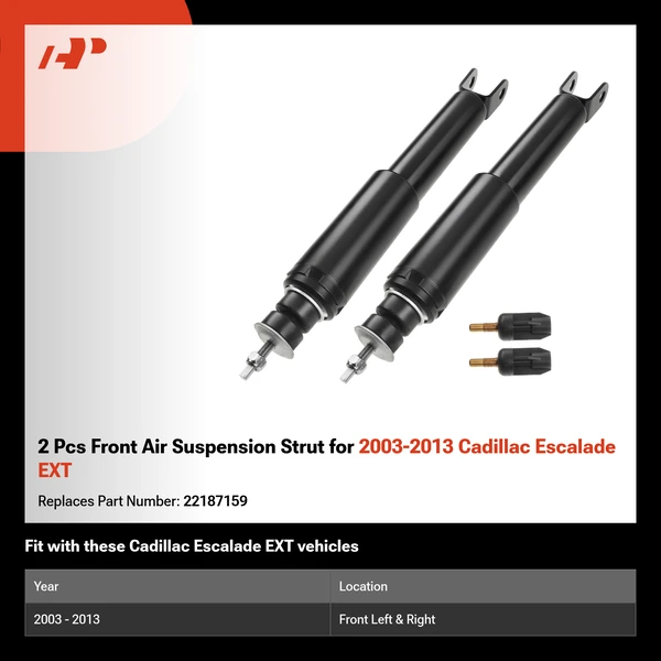 2 Pcs Front Air Suspension Strut for 2003-2013 Cadillac Escalade EXT