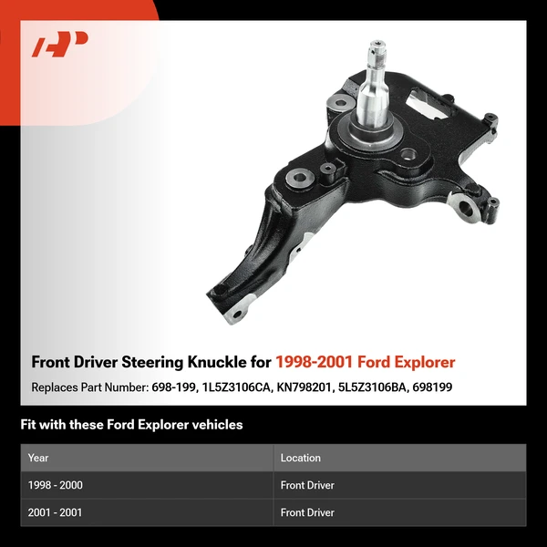 Front Driver Steering Knuckle for 1998-2001 Ford Explorer