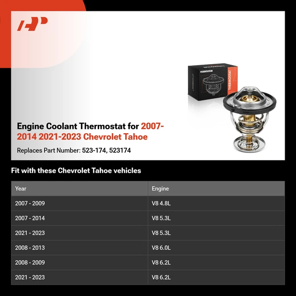 Engine Coolant Thermostat for 2007-2014 2021-2023 Chevrolet Tahoe