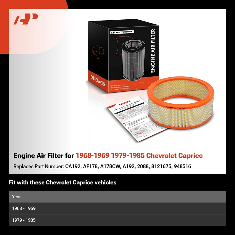 Engine Air Filter for 1968-1969 1979-1985 Chevrolet Caprice