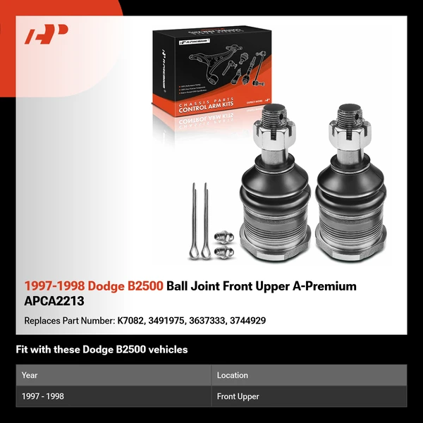 1997-1998 Dodge B2500 Ball Joint Front Upper A-Premium APCA2213