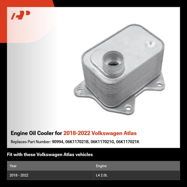 Engine Oil Cooler for 2018-2022 Volkswagen Atlas
