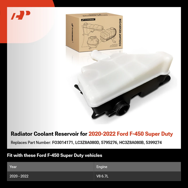 Radiator Coolant Reservoir for 2020-2022 Ford F-450 Super Duty