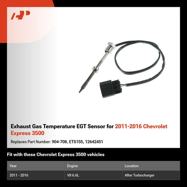 Exhaust Gas Temperature EGT Sensor for 2011-2016 Chevrolet Express 3500