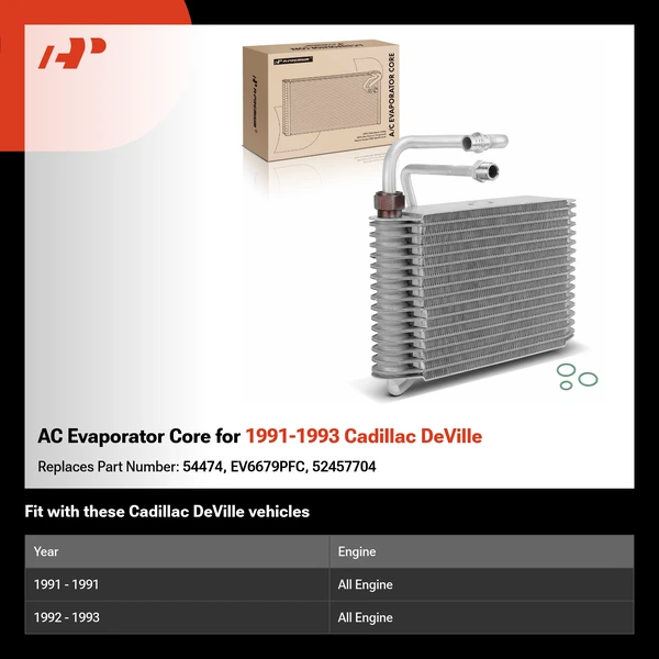 AC Evaporator Core for 1991-1993 Cadillac DeVille