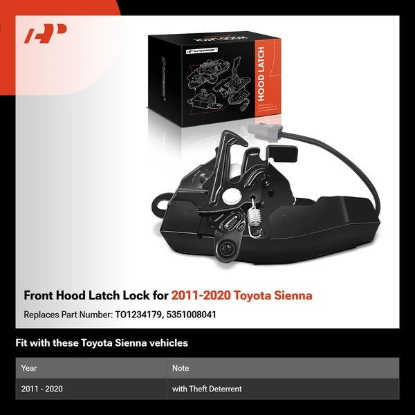 Front Hood Latch Lock for 2011-2020 Toyota Sienna