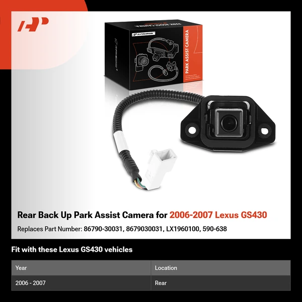 Rear Back Up Park Assist Camera for 2006-2007 Lexus GS430