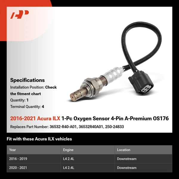 2016-2021 Acura ILX 1-Pc Oxygen Sensor 4-Pin A-Premium OS176
