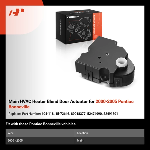 Main HVAC Heater Blend Door Actuator for 2000-2005 Pontiac Bonneville