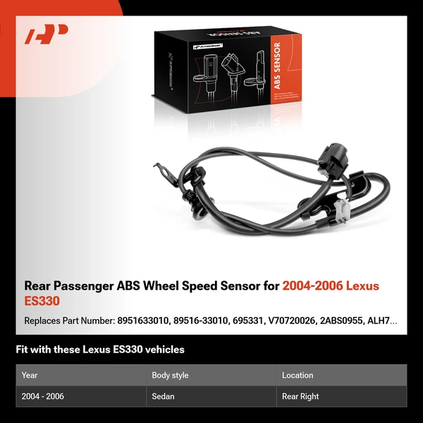 Rear Passenger ABS Wheel Speed Sensor for 2004-2006 Lexus ES330