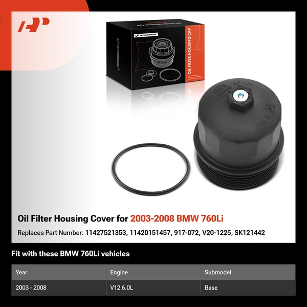 Oil Filter Housing Cover for 2003-2008 BMW 760Li