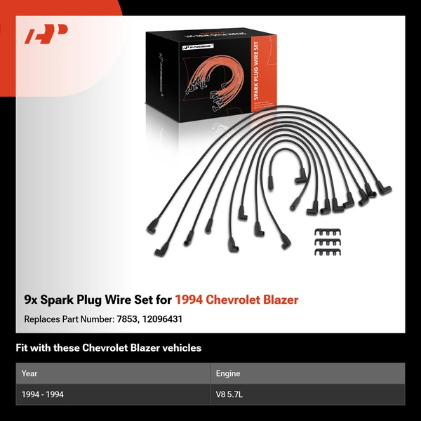 9x Spark Plug Wire Set for 1994 Chevrolet Blazer