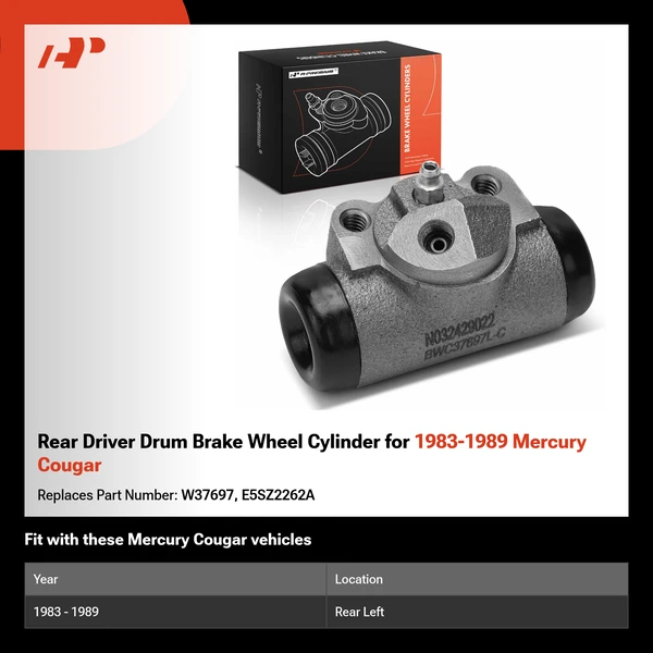 Rear Driver Drum Brake Wheel Cylinder for 1983-1989 Mercury Cougar