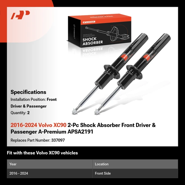 2016-2024 Volvo XC90 2-Pc Shock Absorber Front Driver & Passenger A-Premium APSA2191
