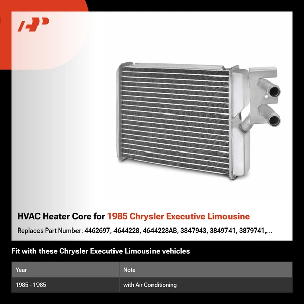 HVAC Heater Core for 1985 Chrysler Executive Limousine