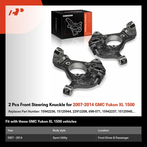 2 Pcs Front Steering Knuckle for 2007-2014 GMC Yukon XL 1500