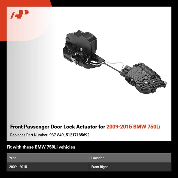 Front Passenger Door Lock Actuator for 2009-2015 BMW 750Li