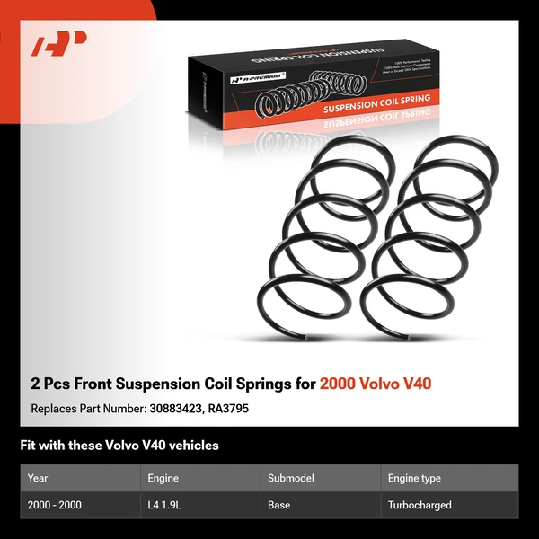 2 Pcs Front Suspension Coil Springs for 2000 Volvo V40