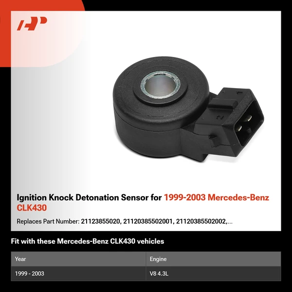 Ignition Knock Detonation Sensor for 1999-2003 Mercedes-Benz CLK430