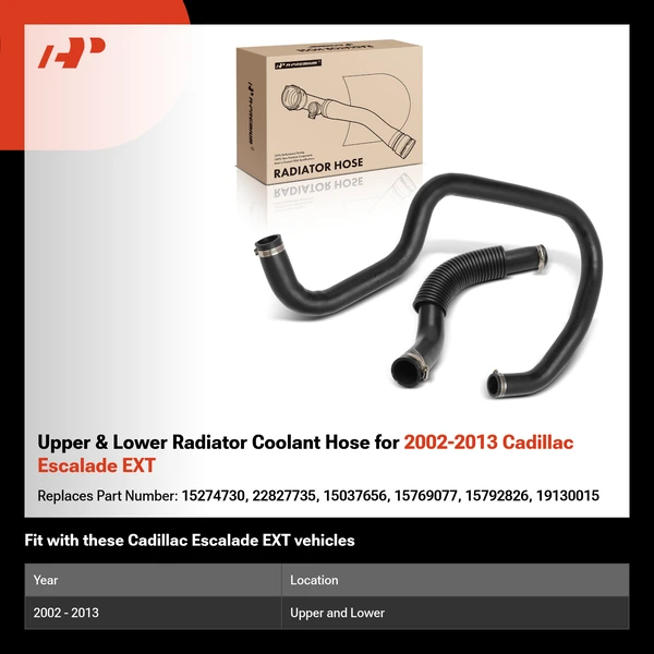 Upper & Lower Radiator Coolant Hose for 2002-2013 Cadillac Escalade EXT