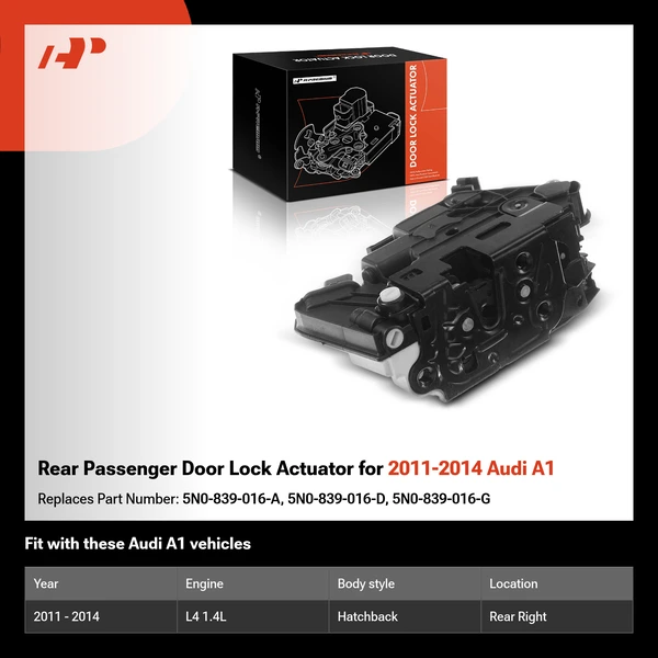 Rear Passenger Door Lock Actuator for 2011-2014 Audi A1