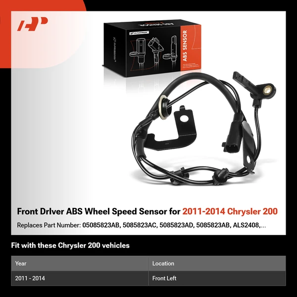 Front DrIver ABS Wheel Speed Sensor for 2011-2014 Chrysler 200
