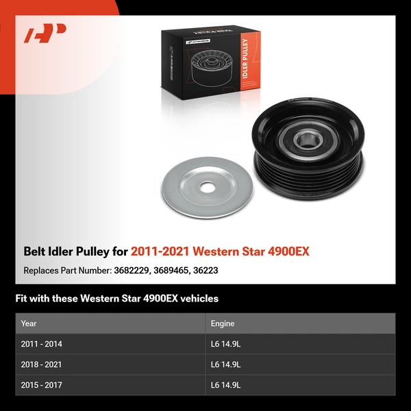 Belt Idler Pulley for 2011-2021 Western Star 4900EX
