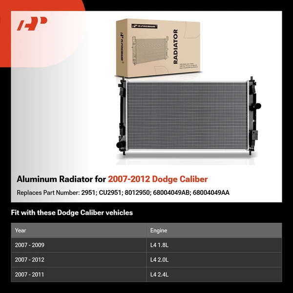 Aluminum Radiator for 2007-2012 Dodge Caliber