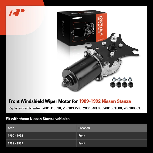 Front Windshield Wiper Motor for 1989-1992 Nissan Stanza