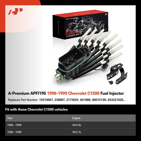 A-Premium APFI195 1996-1999 Chevrolet C1500 Fuel Injector