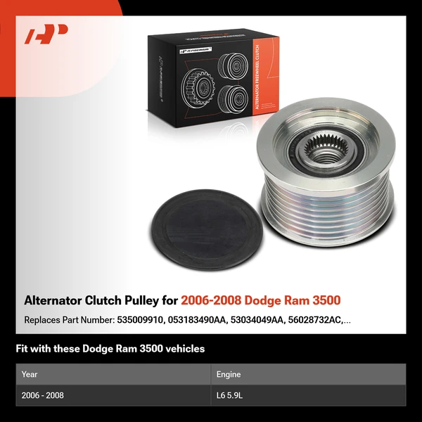Alternator Clutch Pulley for 2006-2008 Dodge Ram 3500